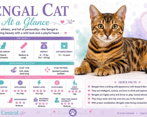 Bengal cats at a glance infographic