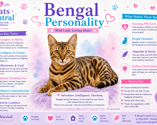 Bengal cat personality infographic