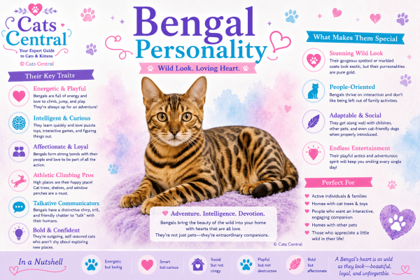 Bengal cat personality infographic
