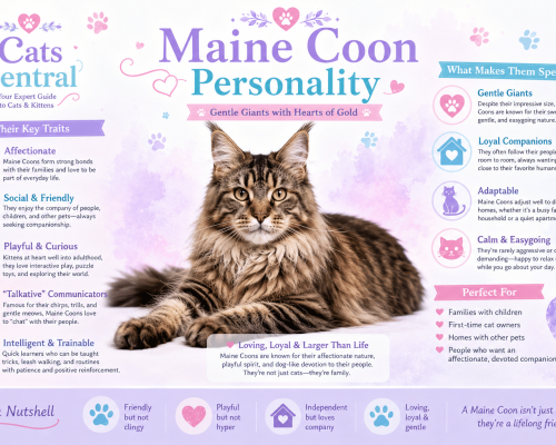 Maine Coon cat personality infographic