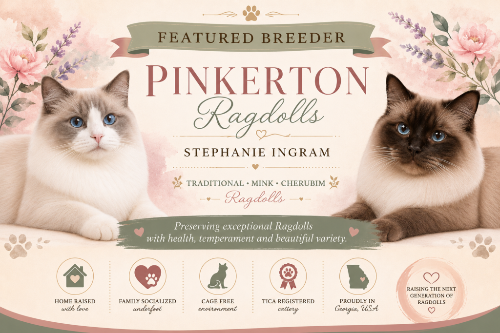 Pinkerton Ragdolls, a reputable Ragdoll cat breeder in Georgia