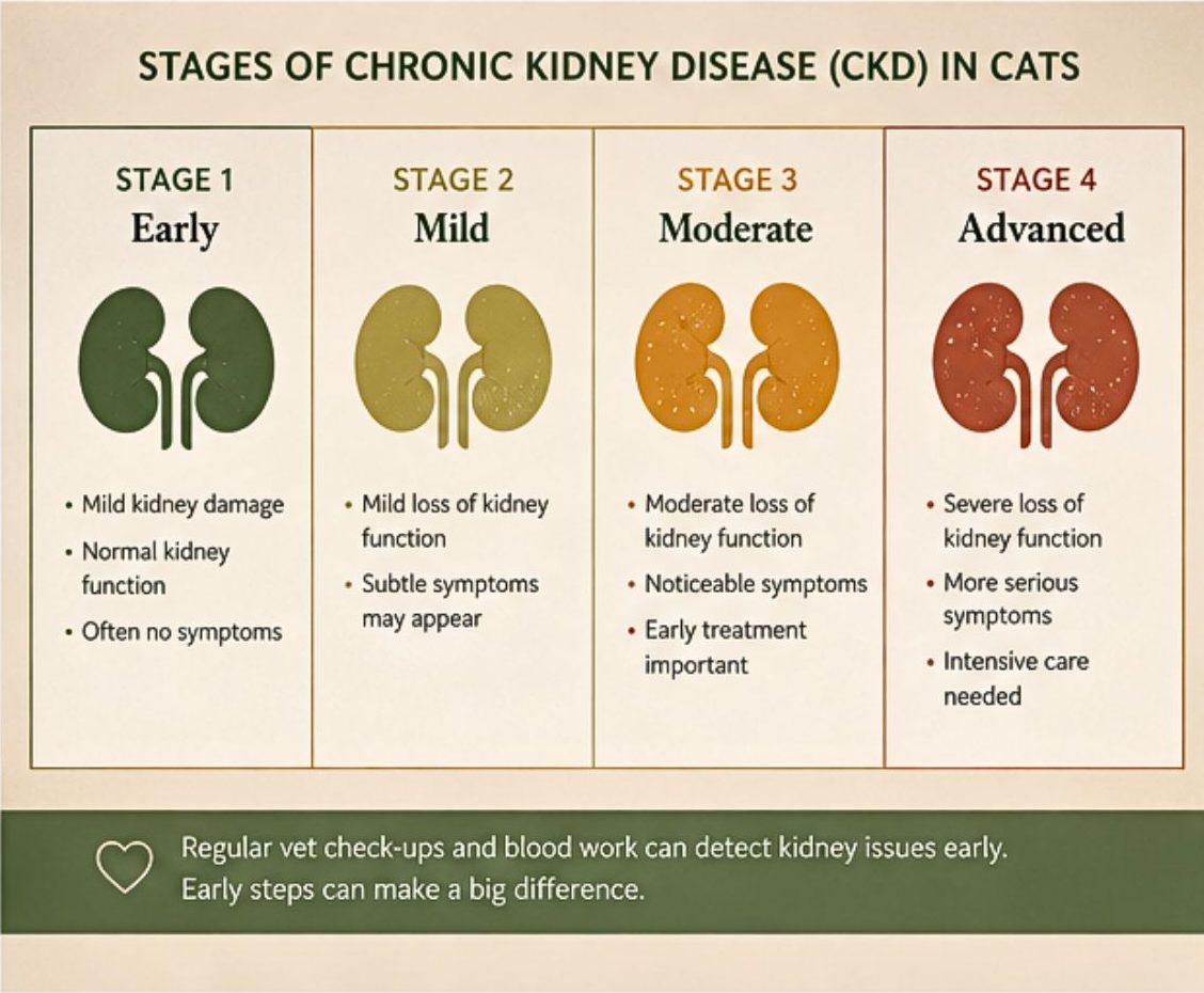 Stages of chronic kidney disease in cats