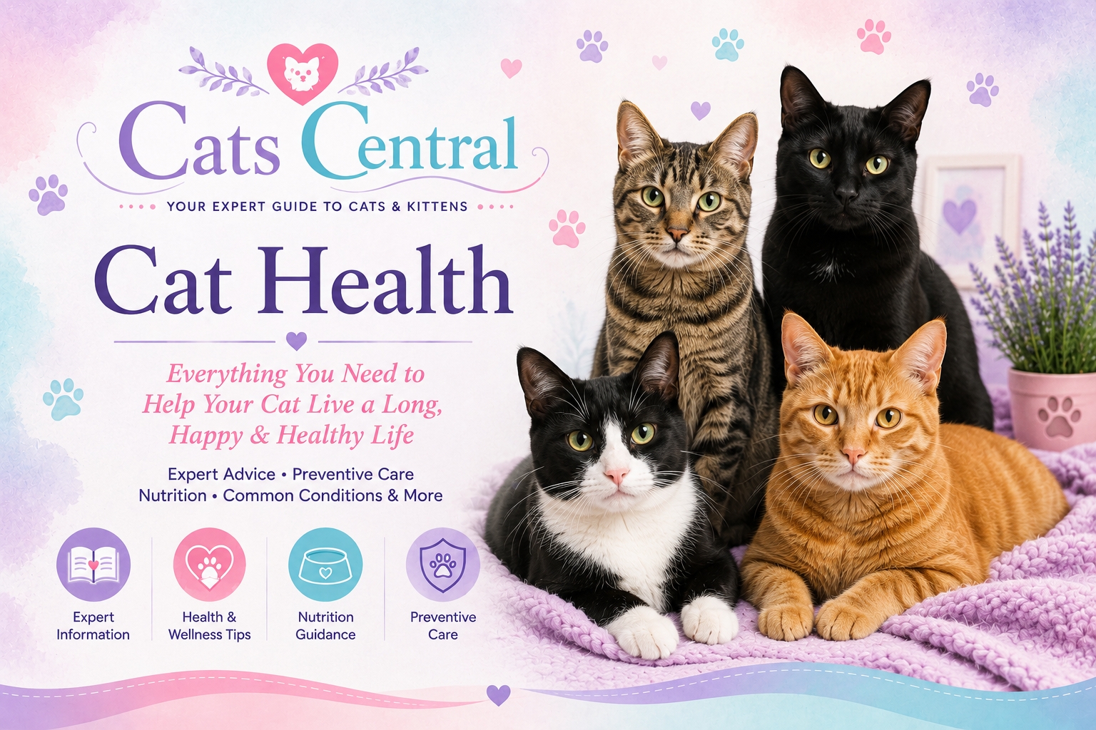 Cat health information banner hero image