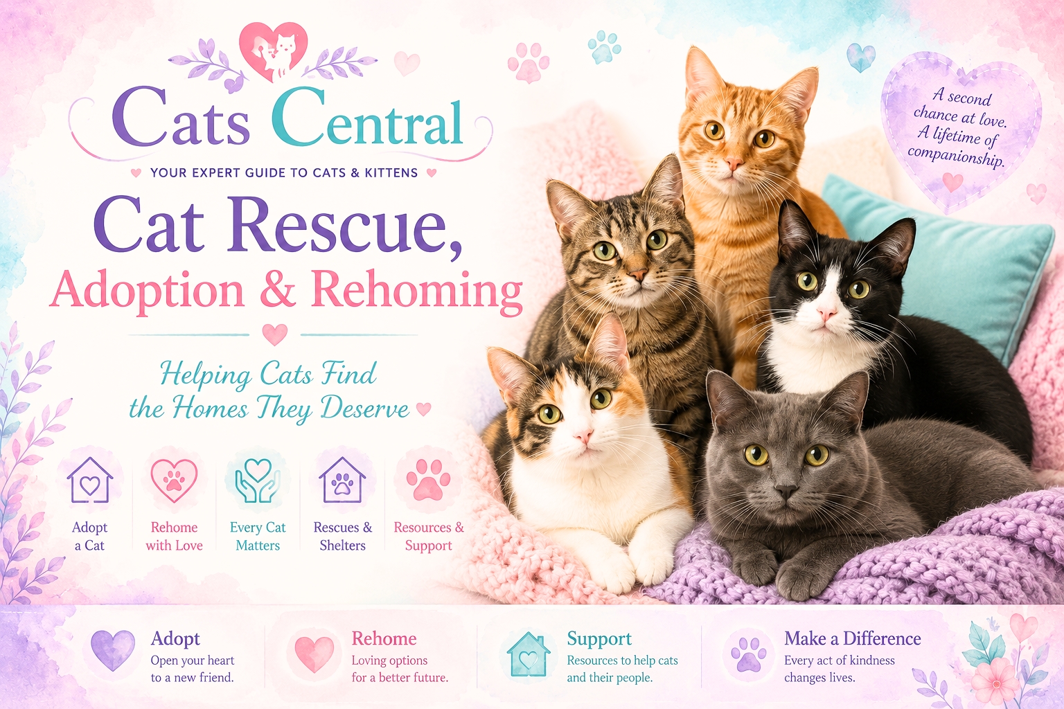Cat rescue adoption rehoming hero image